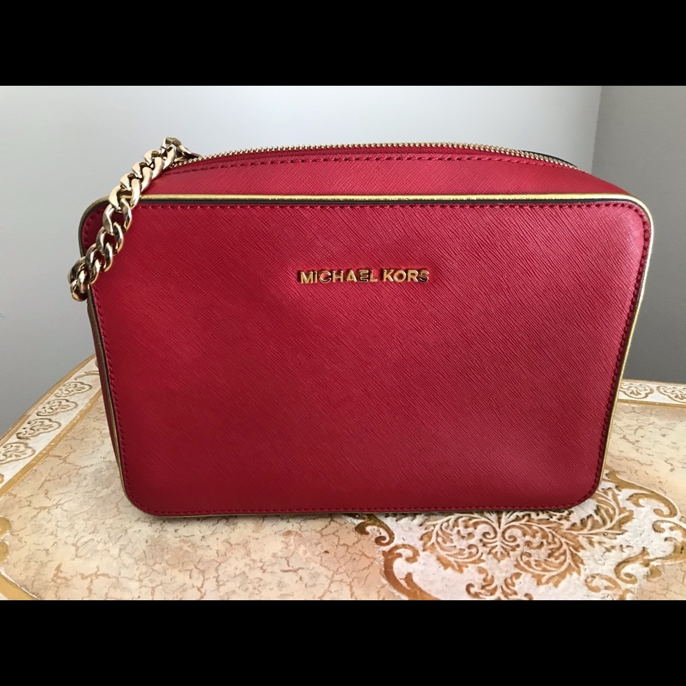Mk Red Crossbody Bag Gem